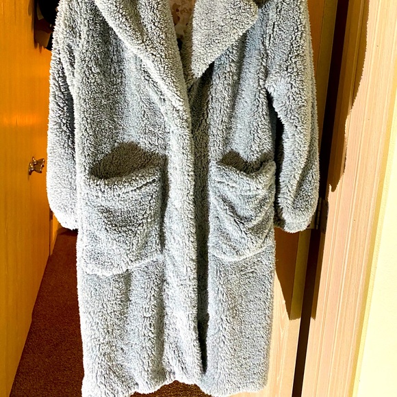 Tessa Teddy Coat Dusty Blue 